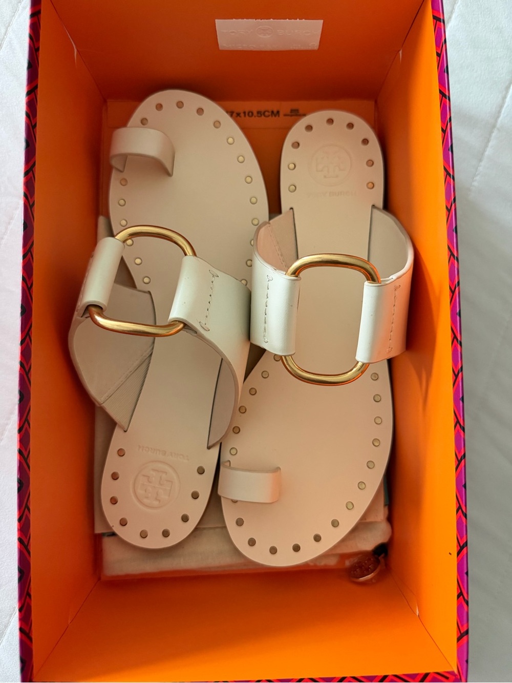 Tory Burch Ravello Toe Ring Studded Leather Sandals - Picture 9 of 10